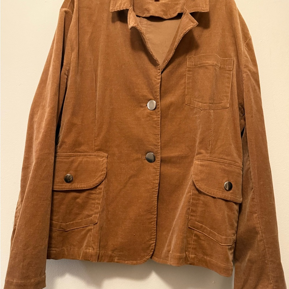 Women's Tan Corduroy Utility Jacket